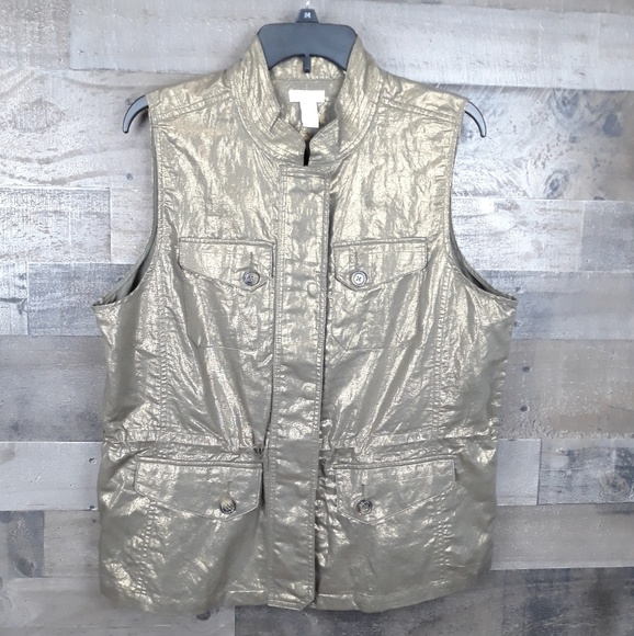 Chico's Jackets & Blazers - Chico's Metallic Gold Vest